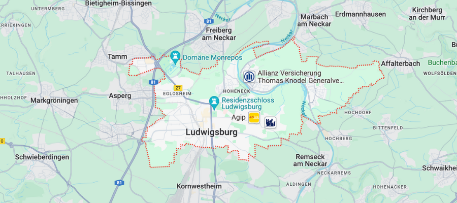 Karte von Ludwigsburg